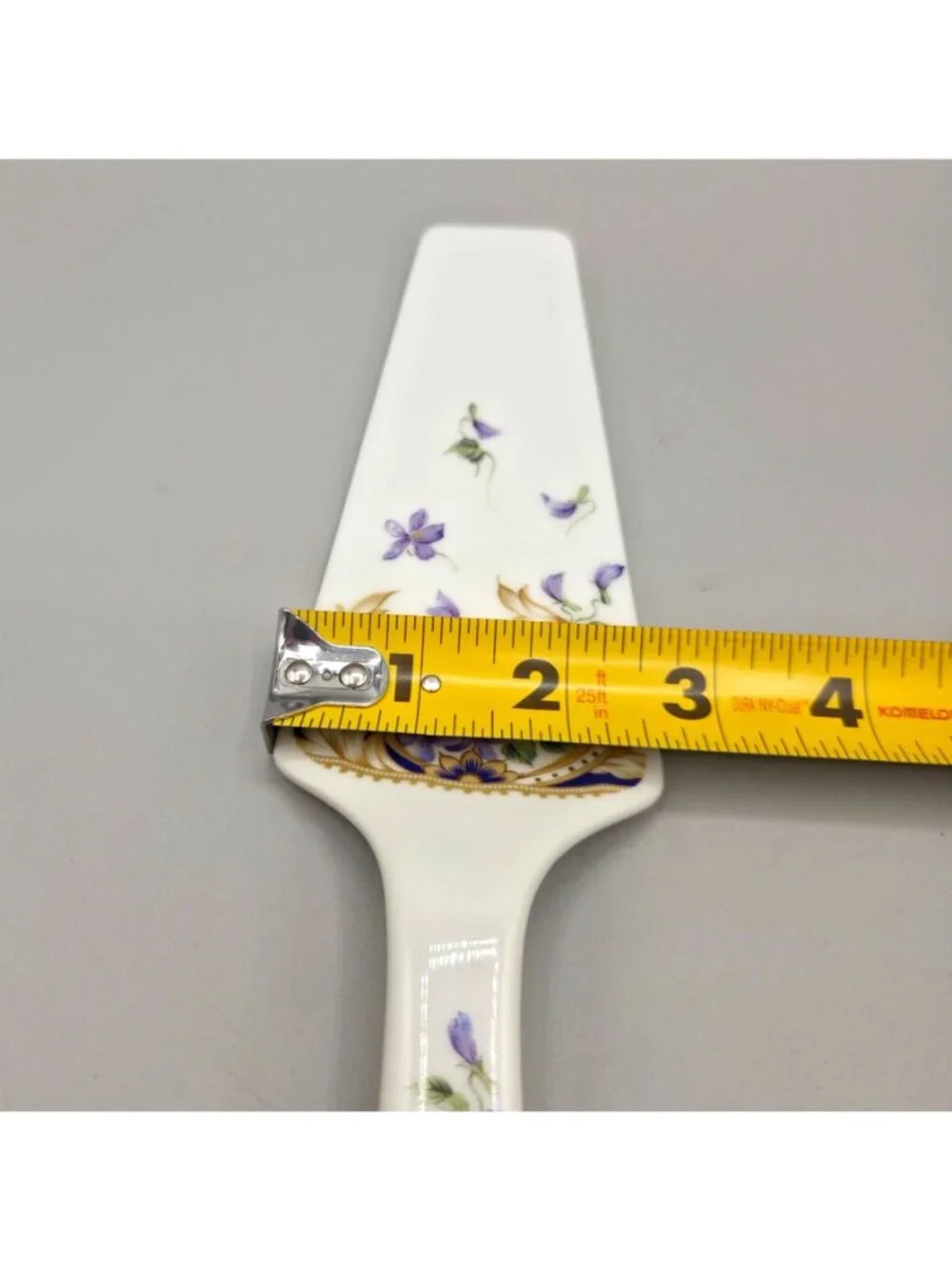 Royal Violets Porcelain Cake Pie Server Purple Gold Accents Andrea By Sadek